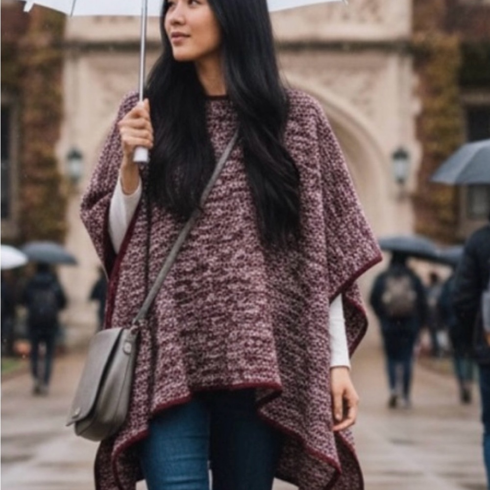 Paulmark Knitted Poncho Cape Batwing Style